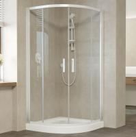 Душевой уголок Vegas Glass ZS 120 01 01 профиль белый, стекло прозрачное