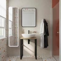 Мебель для ванной Diwo Элиста 60 светлое дерево, с раковиной Moduo 55 Leaf подвесная