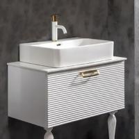 Тумба с раковиной Armadi Art Vallessi Avantgarde Linea 80, белая, с накладной раковиной