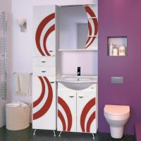 Мебель для ванной Misty Каролина 60 прямая, красное стекло