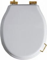 Крышка-сиденье Simas Lante LA007 белая, с микролифтом, петли бронза