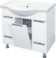 Тумба под раковину Misty Жасмин 85 белая эмаль, 2 ящика, БК