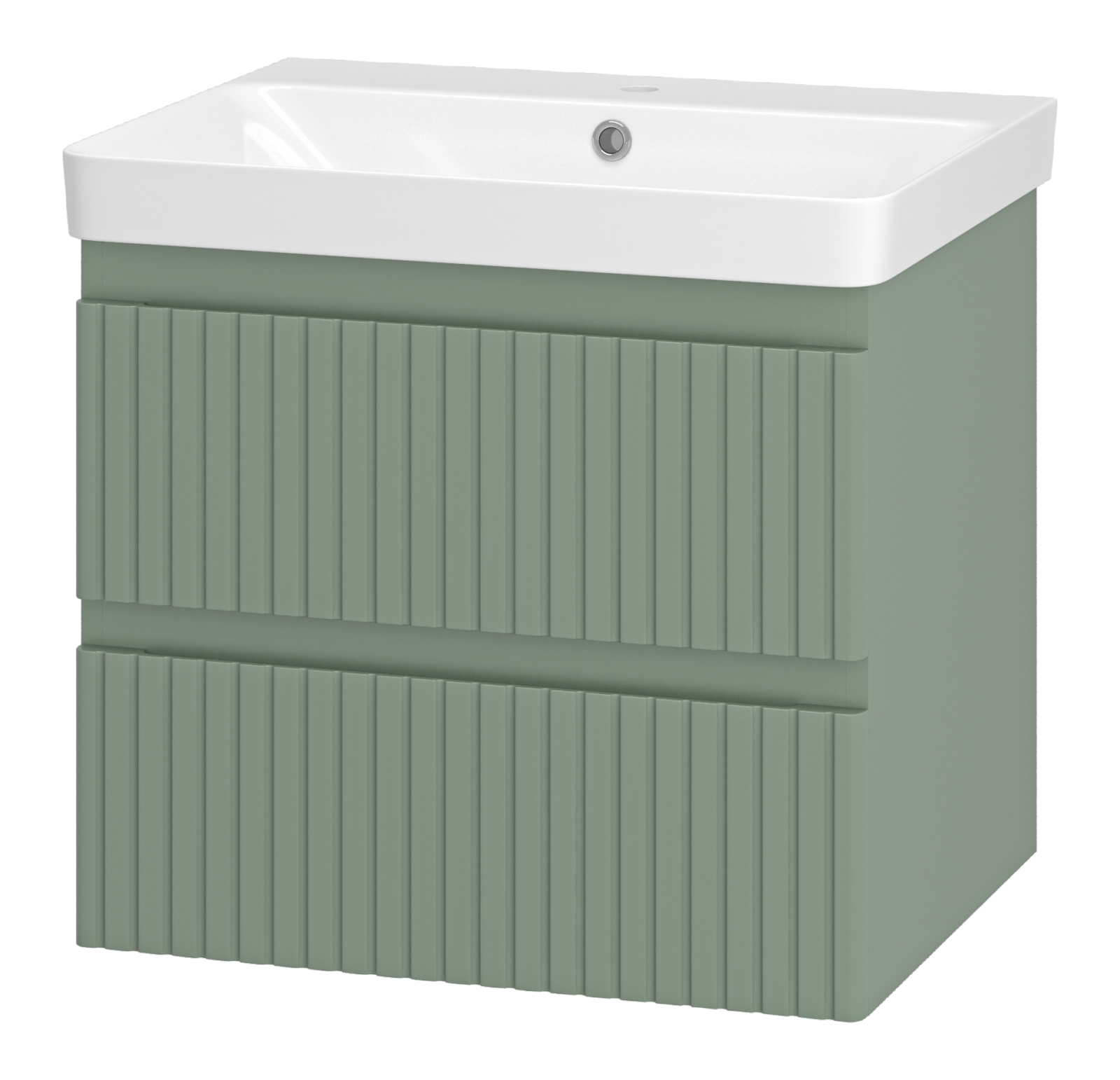 Тумба с раковиной Brevita Victory 60 подвесная, зеленая
