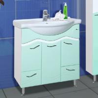 Тумба с раковиной Bellezza Мари 75 белая/салатовая