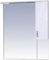Зеркало-шкаф Misty Сицилия 75 R с подсветкой, белая эмаль