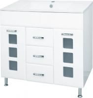 Тумба под раковину Misty Квадро 75 белая эмаль