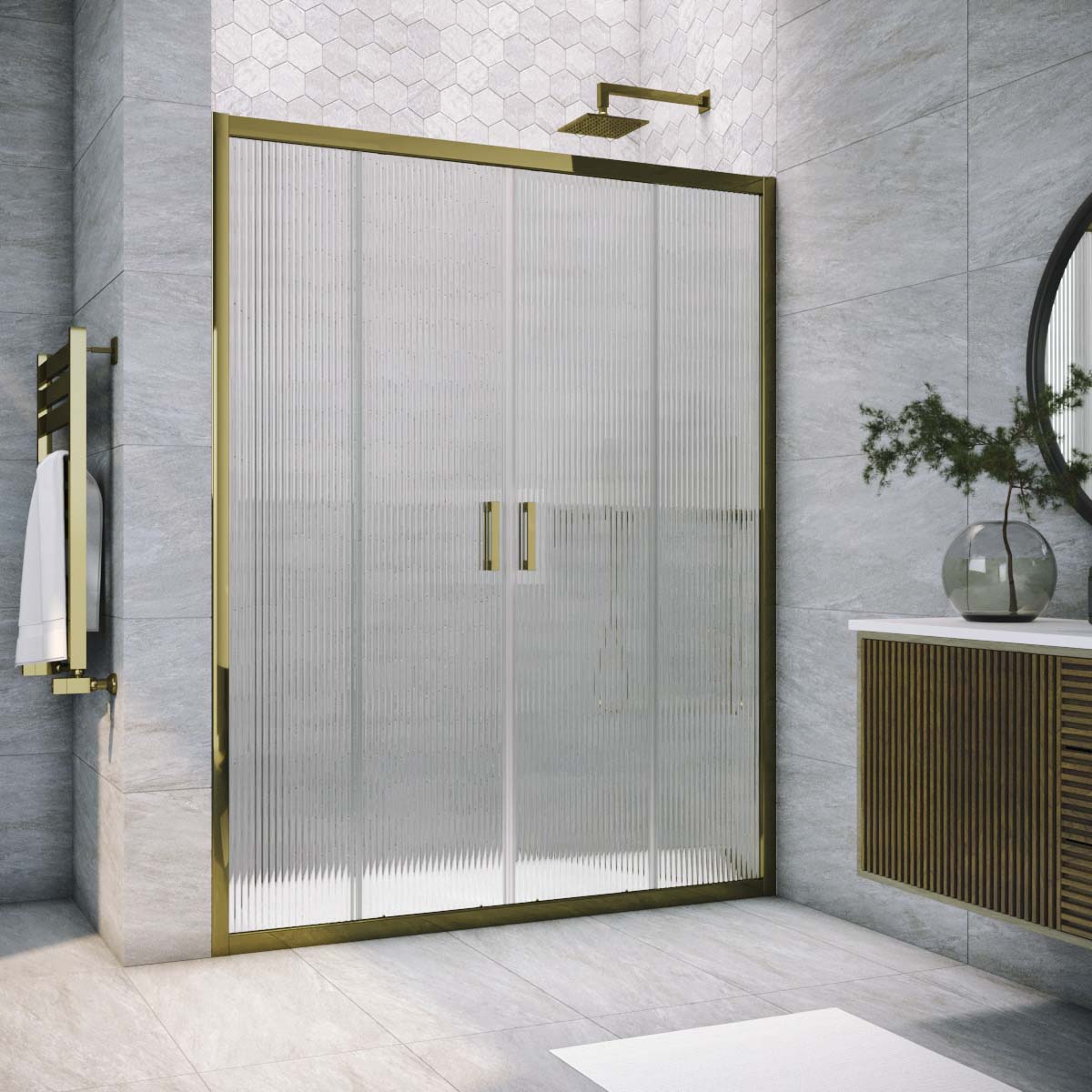 Душевая дверь в нишу Vegas Glass  Z2P TUR NOVO 185 05 Moru, профиль бронза, стекло Moru