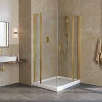 Душевой уголок Vegas Glass EFA-F LUX 120*90 09 crystalvision R профиль золото глянцевое, стекло crystalvision