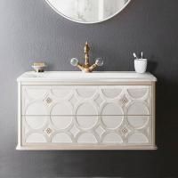 Тумба с раковиной Caprigo Caprice 70 2 ящика, bianco, круги перламутровые