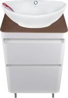 Тумба с раковиной Style Line Атлантика 60 Люкс Plus, напольная, антискрейч, бежевая темная