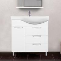 Тумба с раковиной Style Line Жасмин 82 L белая, с бельевой корзиной