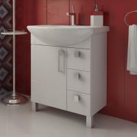 Тумба с раковиной Triton Диана 70 R, 3 ящика, белая