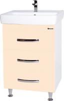 Тумба под раковину Bellezza Рокко 60 бежевая напольная 3 ящика