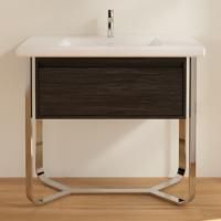 Тумба с раковиной Villeroy & Boch Antheus 100 black ash, с подставкой из глянцевой стали