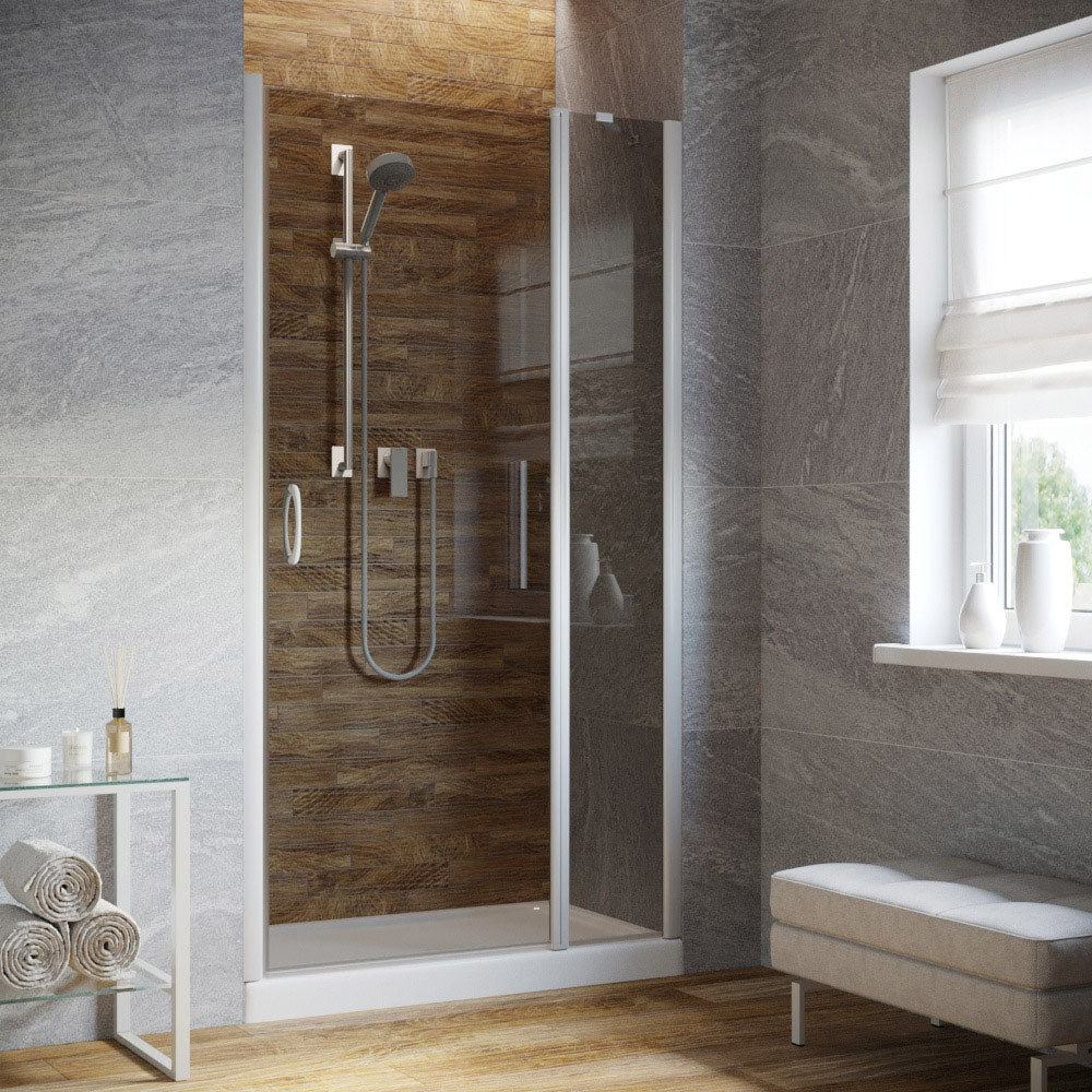 Душевая дверь в нишу Vegas Glass EP-F-1 LUX 130 01 07 R, профиль белый, стекло графит