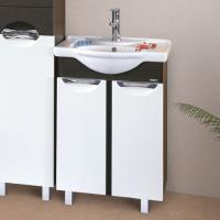 Тумба с раковиной Misty Франко 55 венге, белая прямая