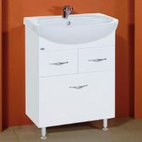 Тумба с раковиной Bellezza Стелла 65 2 ящика белая с бельевой корзиной