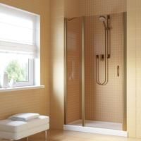 Душевая дверь в нишу Vegas Glass EP-F-1 LUX 155 05 05 L профиль бронза, стекло бронза