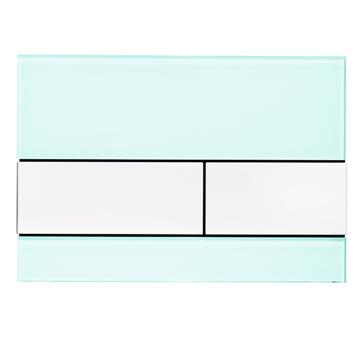 Кнопка смыва TECE Square 9240803 зеленое стекло, кнопка белая