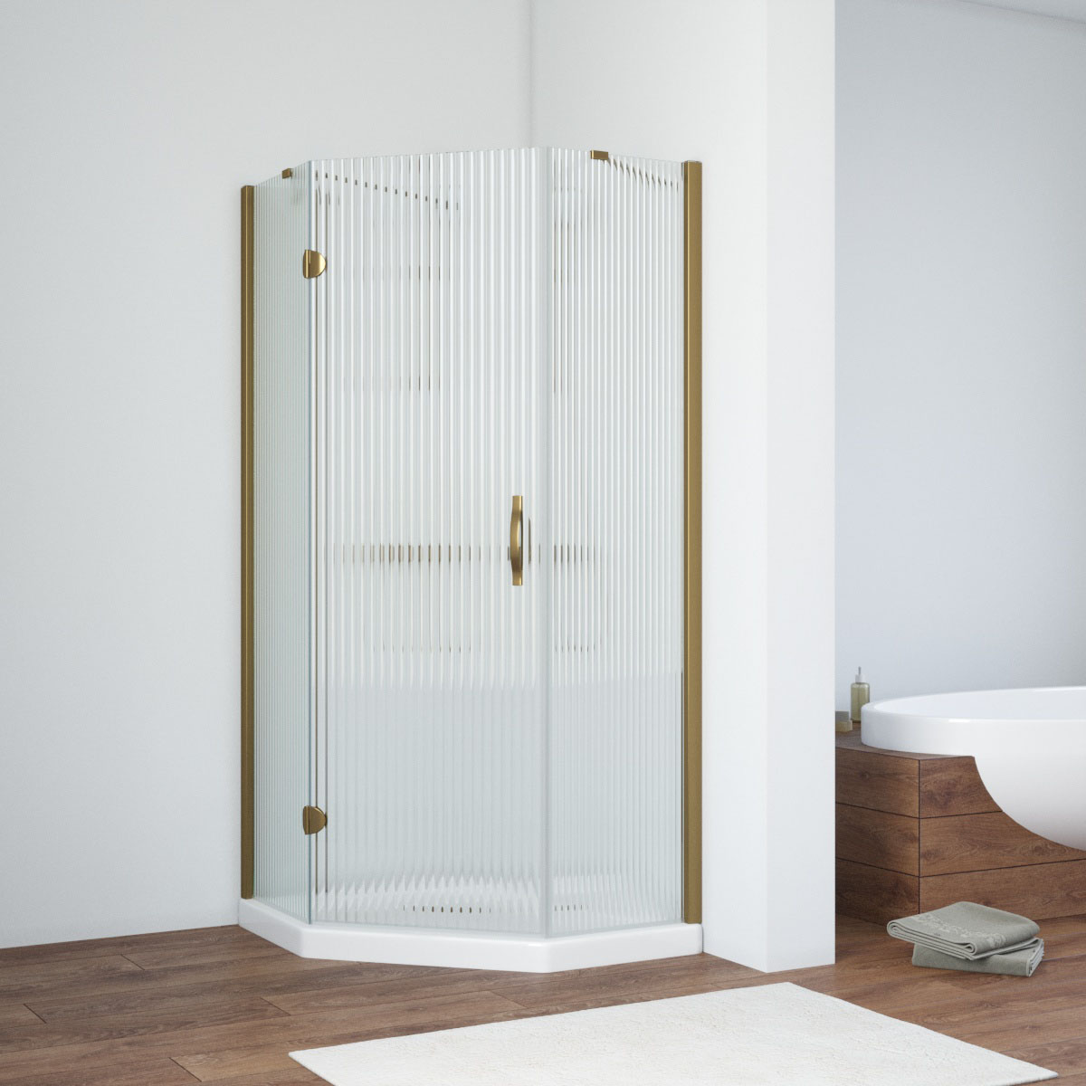 Душевой уголок Vegas Glass AFA-Pen TUR NOVO h1890 90 05 Moru L, профиль бронза, стекло Moru