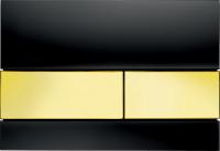 Кнопка смыва TECE Square 9240808 черное стекло, кнопка золото