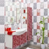 Мебель для ванной Sanflor Санфлор 100 красная, патина белая