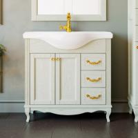 Тумба с раковиной ValenHouse Эллина 85 слоновая кость, фурнитура золото