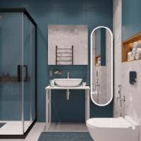 Мебель для ванной Diwo Элиста 80 белый мрамор, с раковиной Moduo 55 Leaf