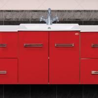 Тумба с раковиной Misty Атланта 60 красная