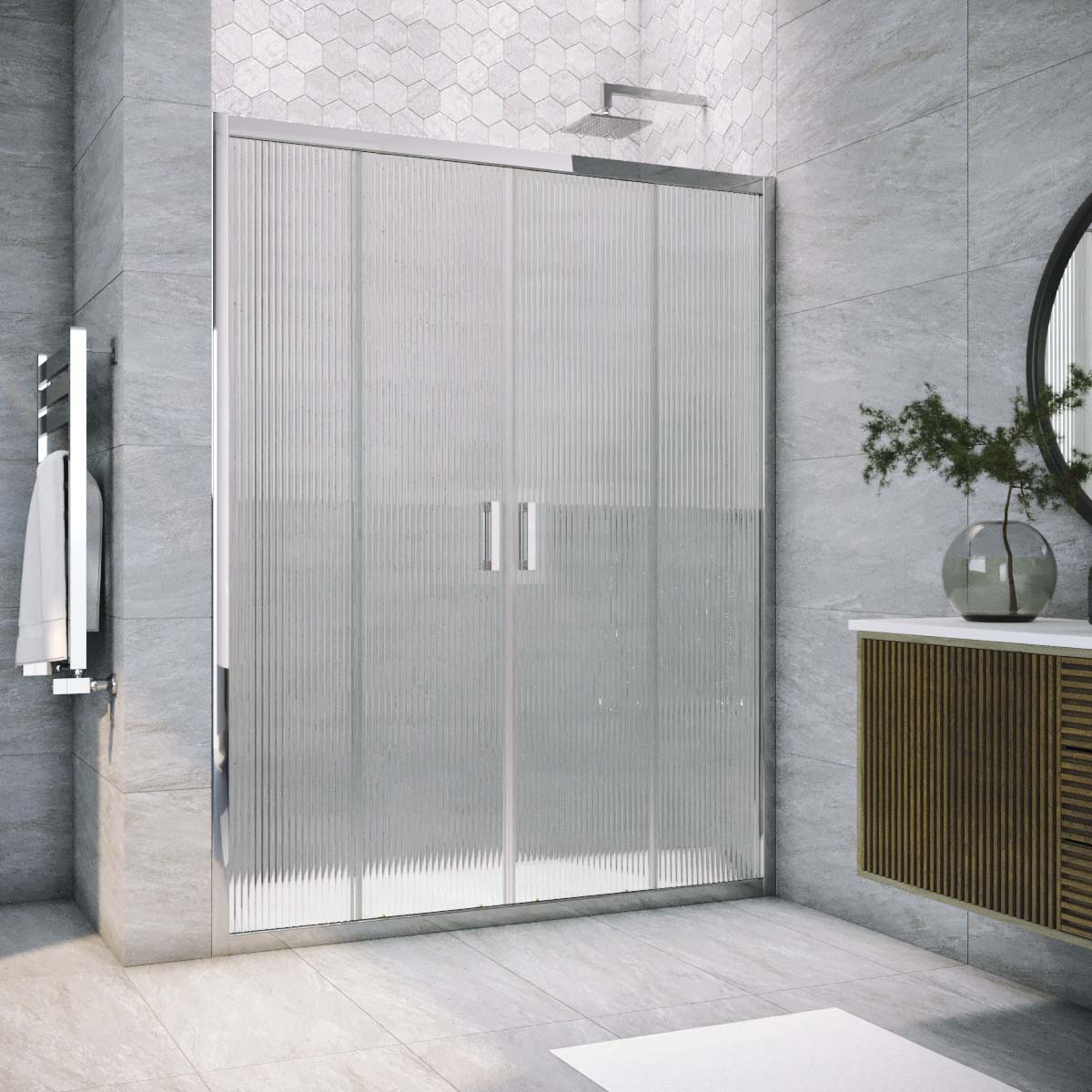 Душевая дверь в нишу Vegas Glass  Z2P TUR NOVO 205 08 Moru, профиль глянцевый хром, стекло Moru