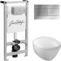 Инсталляция Jacob Delafon E5504-NF + кнопка E4316-CP хром + унитаз подвесной Jacob Delafon Presquile E4440