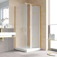 Душевой уголок Vegas Glass GPS-Fis LUX 80*80 09 10 R профиль золото глянцевое, стекло сатин