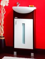 Тумба с раковиной Бриклаер Бали 40 венге, белый глянцевый R эмаль