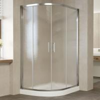 Душевой уголок Vegas Glass ZS-F 120*80 08 02 профиль глянцевый хром, стекло шиншилла
