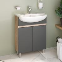 Тумба с раковиной Runo Лада 60 графит