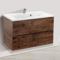 Тумба с раковиной Vincea Mia 75 темный дуб, раковина белая