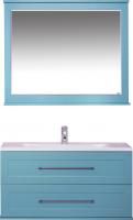 Мебель для ванной Misty Марта 100 подвесная голубая матовая