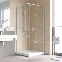 Душевой уголок Vegas Glass GPS-Fis LUX 90*90 07 crystalvision R профиль матовый хром, стекло crystalvision