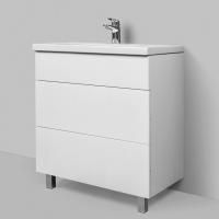 Тумба с раковиной Am.Pm Gem 75 белый глянец, напольная, с 2 ящиками