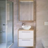 Мебель для ванной Raval Frame 60 со столешницей, белая, дуб сонома, подвесная