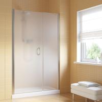 Душевая дверь в нишу Vegas Glass EP-F-2 LUX 150 08 10 L профиль глянцевый хром, стекло сатин