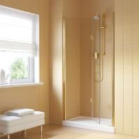 Душевая дверь в нишу Vegas Glass GPS LUX 85 09 crystalvision L профиль золото глянцевое, стекло crystalvision