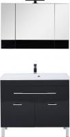 Мебель для ванной Aquanet Верона 100 черная, 1 ящик, 2 двери