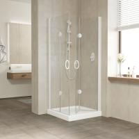Душевой уголок Vegas Glass 2GPS LUX 90*80 01 01 R профиль белый, стекло прозрачное