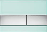 Кнопка смыва TECE Square 9240805 зеленое стекло, кнопка хром