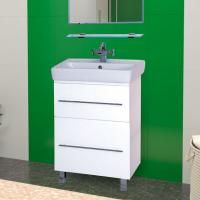 Тумба с раковиной Misty Елена 70 белая, с 2-мя ящиками