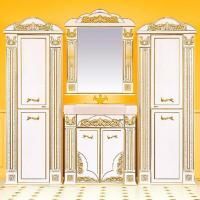 Мебель для ванной Misty Барокко 80 бежевая, патина