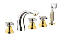 Смеситель на борт ванны Fiore Margot 26CO0608, хром/золото