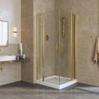 Душевой уголок Vegas Glass EFA LUX 120 09 01 профиль золото глянцевое, стекло прозрачное