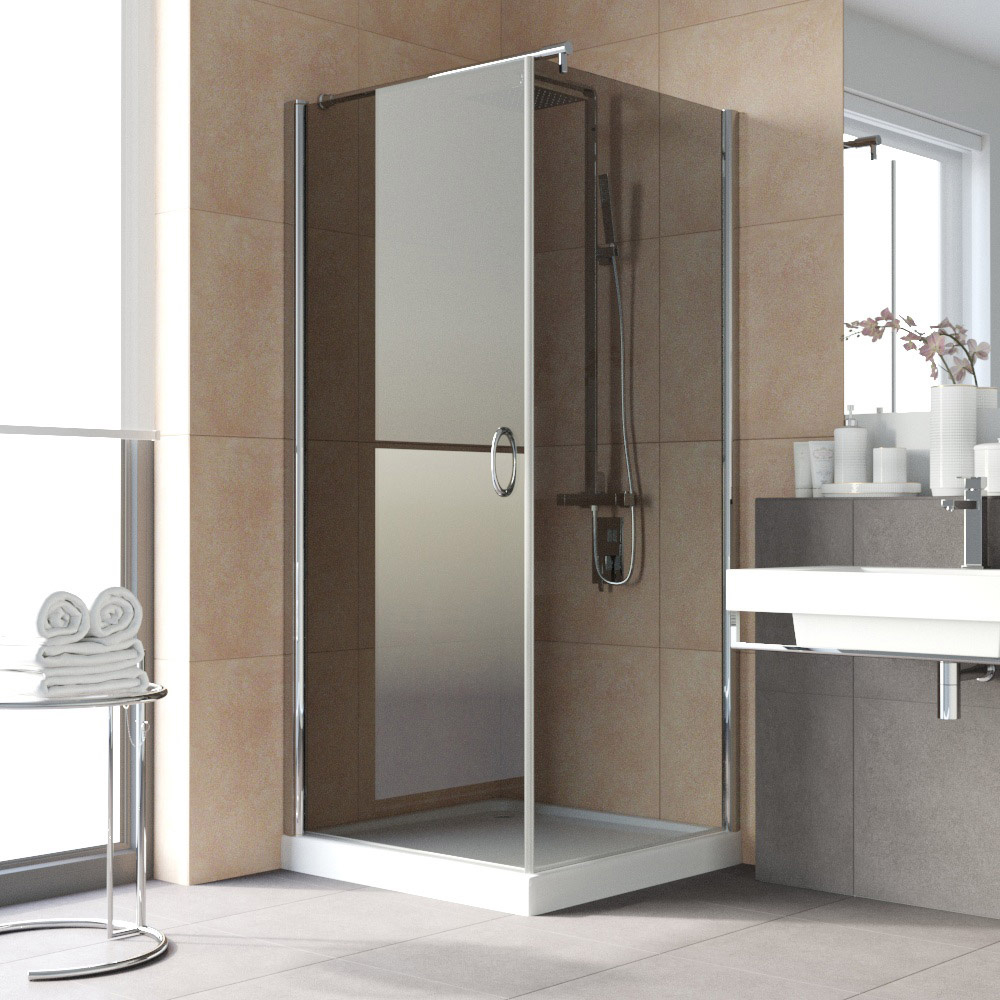 Душевой уголок Vegas Glass EP-Fis LUX 80 08 07 L, профиль глянцевый хром, стекло графит